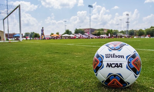 Ball in front of MORGAN BROS. SOCER FIELD